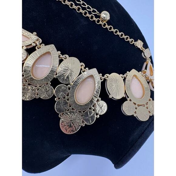 Kate Spade 20" Day Tripper Bib Statement Necklace Adjustable Ivory Peach - Picture 7 of 7